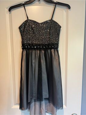 Un Deux Trois Black Sequin & Tulle Party Dress
